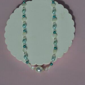 Freshwater Pearl, Natural Topaz, Mother of Pearl & Edison Pearl Necklace – 19.5"